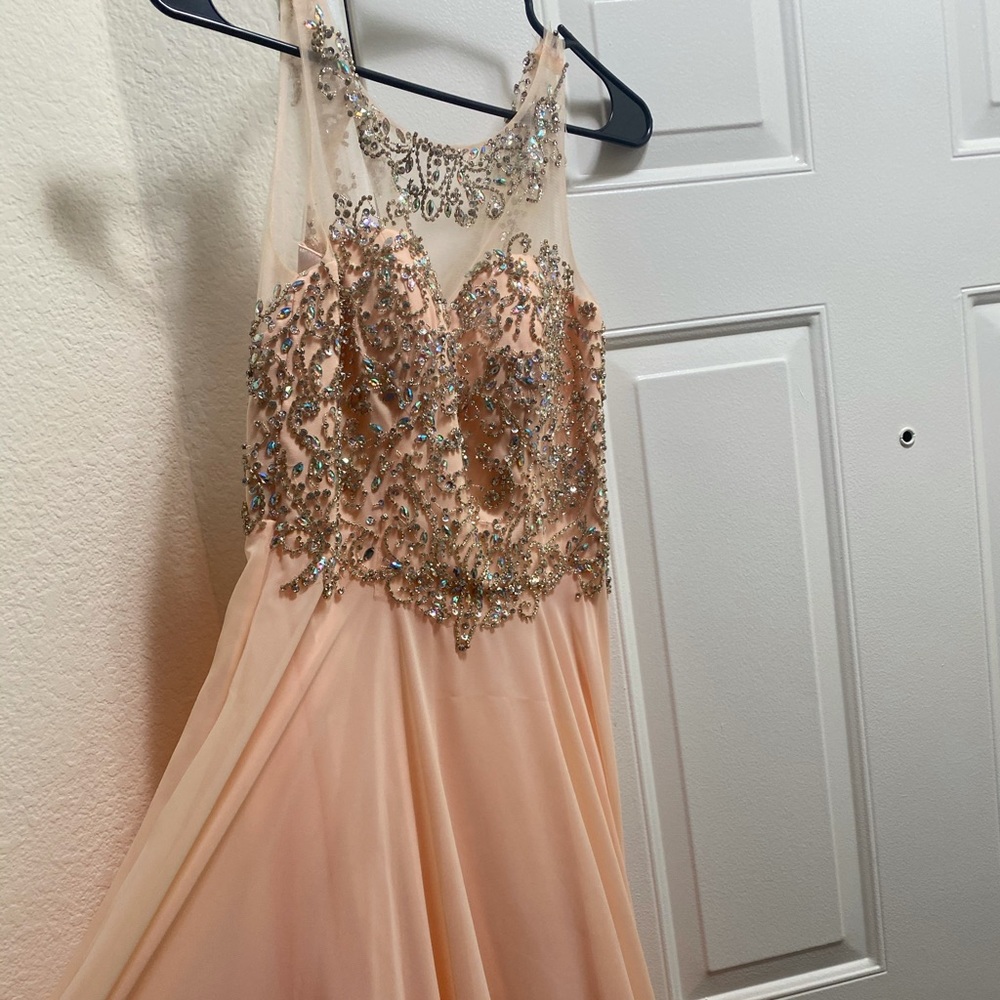 Floral dress. Peachy color. Crystals added